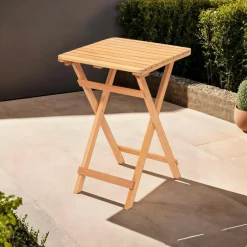 SORA Tables De Jardin|Petite table de jardin pliante en bois 50 cm