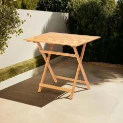 SORA Tables De Jardin|Petite table de jardin pliante en bois 50 cm