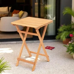 SORA Tables De Jardin|Petite table de jardin pliante en bois 60 cm