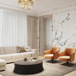 ELMA Suspensions / Lustres|Plafonnier Art Déco verre cannelé – structure dorée ⌀65 cm