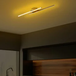 VIESTE Suspensions / Lustres|Plafonnier design LED - 2 barres métal doré