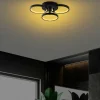 VIESTE Suspensions / Lustres|Plafonnier LED noir moderne – 3 anneaux