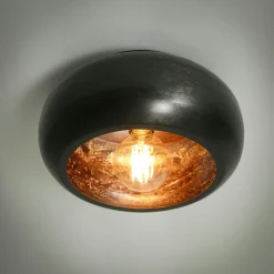 RALF Suspensions / Lustres|Plafonnier noir en métal D 42 cm