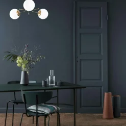 SIERRE Suspensions / Lustres|Plafonnier vintage métal doré 3 globes verre dépoli