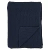 FALLON Textile·Plaids / Jetés|Plaid canapé bleu marine - maille de coton recyclé