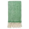FALLON Textile·Plaids / Jetés|Plaid canapé vert à longues franges, 130x170 cm