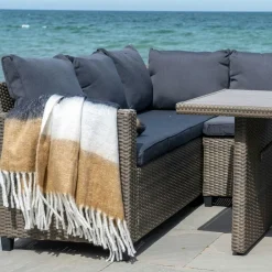 FALLON Textile·Plaids / Jetés|Plaid cosy à franges – 3 couleurs, 130x170 cm