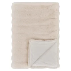 FALLON Textile·Plaids / Jetés|Plaid fausse fourrure blanc - esprit cocooning