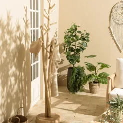 MANAK Meubles D'Entrée·Portemanteaux|Porte-manteau design naturel 3 branches de teck