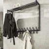 RALF Meubles D'Entrée·Portemanteaux|Portemanteaux Industriels|Portemanteau mural gris foncé 20 crochets, 1 tringle