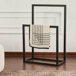 SFAX Meubles De Chambre·Valets De Chambre|Porte-serviettes sur pied - 2 barres noires, style design