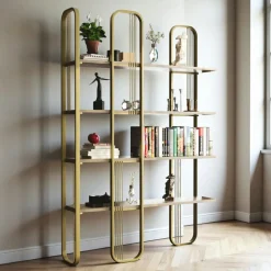 SFAX Meubles De Chambre·Valets De Chambre|Porte-serviettes sur pied - 2 barres dorées, style design