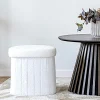 BRUGES Rangements Déco·Malles|Meubles De Salon·Poufs|Pouf blanc avec rangement, forme organique triangle