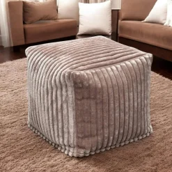 Meubles De Salon·Poufs|Pouf carré velours grosses côtes camel VISBY
