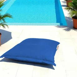 ARTA Coussins / Poufs De Jardin|Pouf coussin de sol extérieur noir - 100 cm