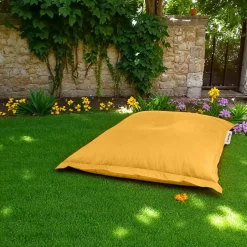 ARTA Coussins / Poufs De Jardin|Pouf coussin de sol extérieur noir - 100 cm