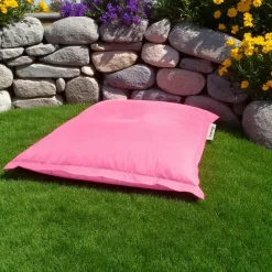 ARTA Coussins / Poufs De Jardin|Pouf coussin de sol extérieur noir - 100 cm