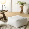 TIM Univers Déco·Scandinave Hygge|Meubles De Salon·Poufs|Pouf de salon carré blanc tissu bouclettes