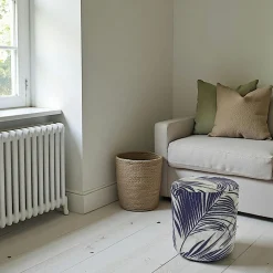 Meubles De Salon·Poufs|Pouf de salon motif jungle bleu et gris