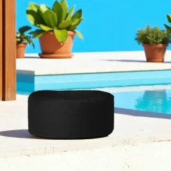 ARTA Coussins / Poufs De Jardin|Pouf extérieur imperméable vert - forme ronde