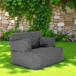 ARTA Coussins / Poufs De Jardin|Pouf XXL extérieur avec accoudoirs - noir