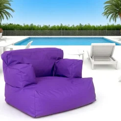ARTA Coussins / Poufs De Jardin|Pouf XXL extérieur avec accoudoirs - noir