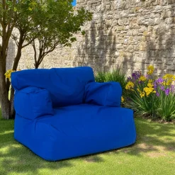 ARTA Coussins / Poufs De Jardin|Pouf XXL extérieur avec accoudoirs - bleu