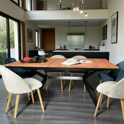 PALERME Rallonges De Tables À Manger|Rallonge en chêne brun pour table 180 cm et 220 cm