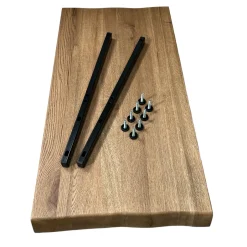 PALERME Rallonges De Tables À Manger|Rallonge pour les tables en chêne brun bords naturels 200 et 240 cm (50 cm)