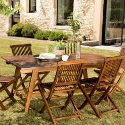 MACAO Salons De Jardin·Ensemble Repas|Salle à manger de jardin 6 personnes teck massif