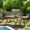 BAHIA Salons De Jardin·Ensemble Repas|Salon de jardin (1 table de jardin pliante acacia 220x90, 4 chaises de jardin, 2 fauteuils de jardin)