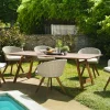 BAHIA Salons De Jardin·Ensemble Repas|Salon de jardin (1 table de jardin pliante acacia 220x90, 6 fauteuils de jardin)