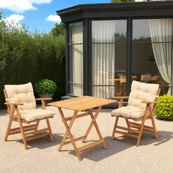 SORA Salons De Jardin·Ensemble Repas|Tables De Jardin|Salon de jardin en bois - compact & confort