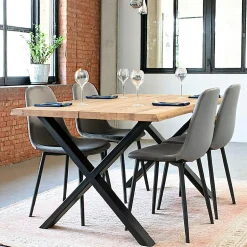 MENDOZA Salons De Jardin·Ensemble Repas|Salon de jardin en teck (1 table, 2 chaises)