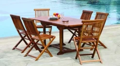 OUTDOOR BERGEN Salons De Jardin·Salons Détente|Salon de jardin en teck BERGEN (1 canapé 3 places, 2 fauteuils, 1 table basse)