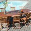 MACAO Salons De Jardin·Ensemble Repas|Salon de jardin en Teck massif huilé Table extensible 200/300x120x75cm + 8 Chaises