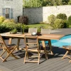 SUMMER Salons De Jardin·Ensemble Repas|Salon de jardin en teck (1 table de jardin extensible 180/240, 6 chaises)
