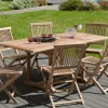 SUMMER Salons De Jardin·Ensemble Repas|Salon de jardin en teck Table rectangle 120/180 cm et 6 chaises Java pliantes