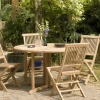 SUMMER Salons De Jardin·Ensemble Repas|Salon de jardin en Teck table ronde 120cm 4 chaises