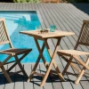 SUMMER Salons De Jardin·Ensemble Repas|Salon de jardin en teck Table carrée 60 cm et 2 chaises Java pliantes