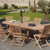 SUMMER Salons De Jardin·Ensemble Repas|Salon de jardin en Teck table ovale 200/300cm 8 chaises