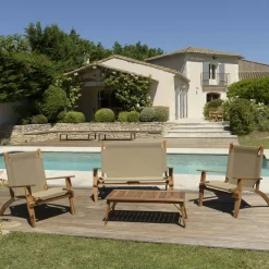 BAHIA Salons De Jardin·Salons Détente|Salon de jardin pliant 2 places en bois d'acacia