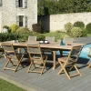 SUMMER Salons De Jardin·Ensemble Repas|Salon de Jardin Teck Table extensible 200/300 + 6 chaises pliantes 2 fauteuils pliants ref. 30020853