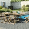 SUMMER Salons De Jardin·Ensemble Repas|Salon de Jardin Teck Table ovale extensible 180/240 + 6 chaises pliantes ref. 30020842