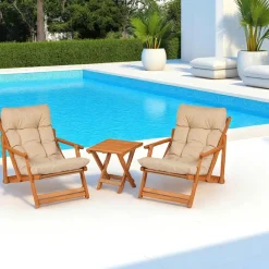 SORA Salons De Jardin·Salons Détente|Transats / Bains De Soleil|Salon jardin détente beige - 2 assises confort