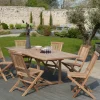 SUMMER Salons De Jardin·Ensemble Repas|Salon jardin Teck table extensible 180/240cm 6 chaises