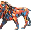 Objets Décoration·Figurines / Statues|Sculpture moderne en métal peint lion