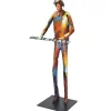 Objets Décoration·Figurines / Statues|Sculpture moderne en métal peint claviériste