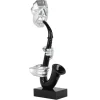 Objets Décoration·Figurines / Statues|Sculpture moderne joueur de saxo argent et noir