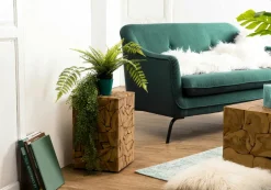 OTTAWA Univers Déco·Globe-Trotter|Sellettes En Métal|Sellette bois carrée mosaïque de teck